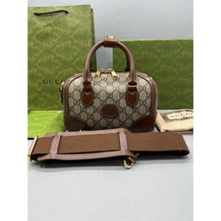 กระเป๋าสะพาย small duffle bag size 22 cm สีน้ำตาล