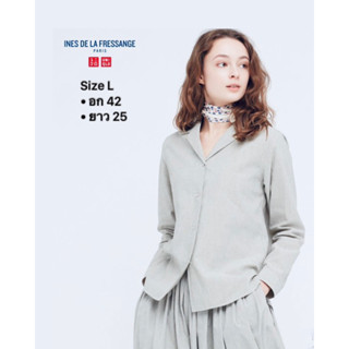 uniqlo ines de la fressange ผ้าลินินผสม มือสอง