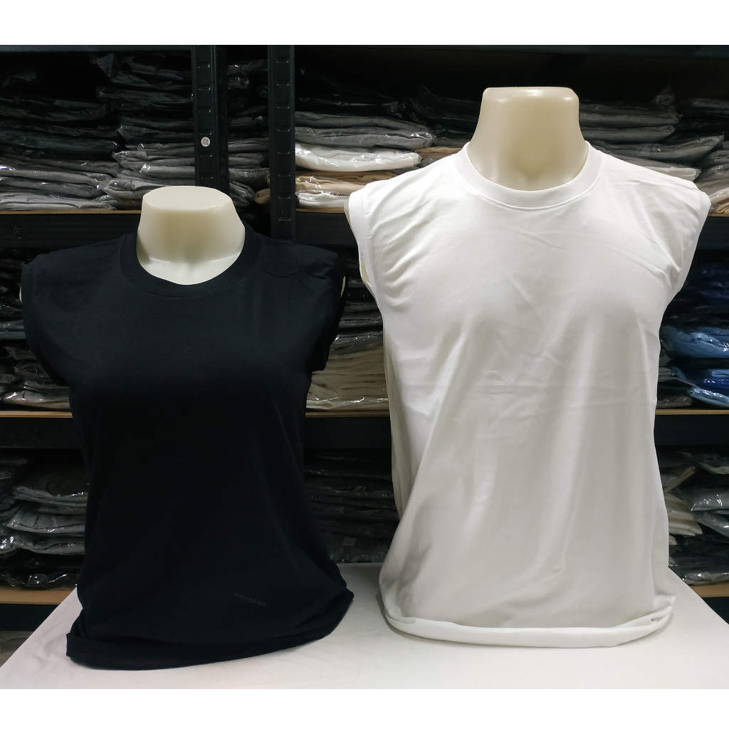 เสื้อแขนกุด สีขาว สีดำ ไซส์ S M L XL 2XL 3XL ทรงตรง ใส่ได้ทั้งผู้ชาย และ ผู้หญิง
