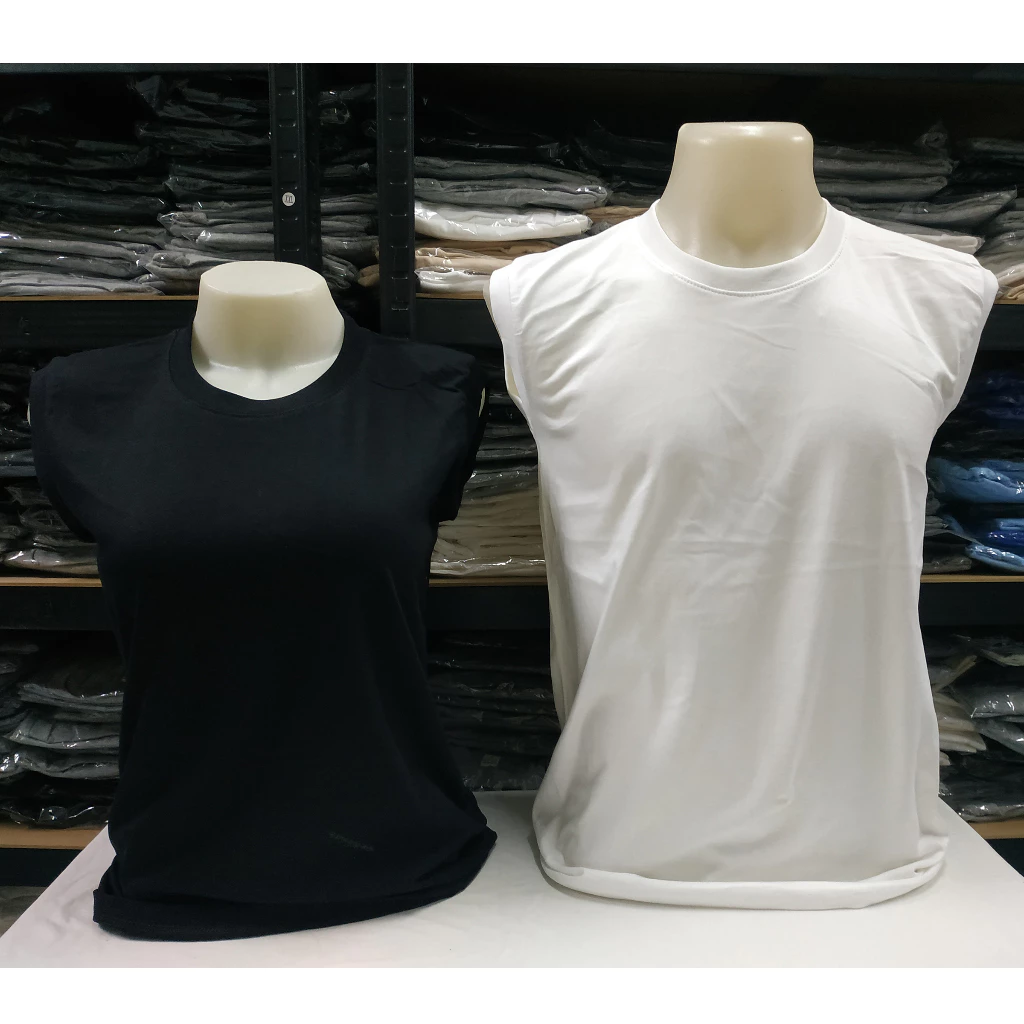 เสื้อแขนกุด สีขาว สีดำ ไซส์ S M L XL 2XL 3XL ทรงตรง ใส่ได้ทั้งผู้ชาย และ ผู้หญิง