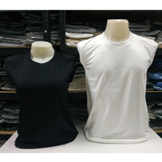 เสื้อแขนกุด สีขาว สีดำ ไซส์ S M L XL 2XL 3XL ทรงตรง ใส่ได้ทั้งผู้ชาย และ ผู้หญิง