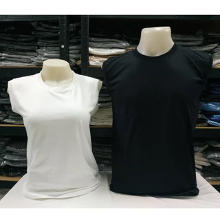 เสื้อแขนกุด สีขาว สีดำ ไซส์ S M L XL 2XL 3XL ทรงตรง ใส่ได้ทั้งผู้ชาย และ ผู้หญิง