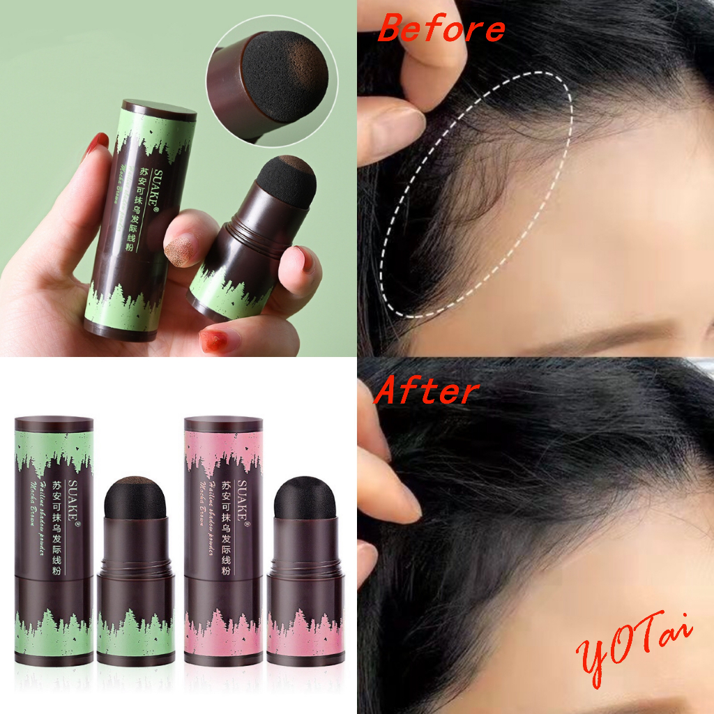 YOTAI แป้งเงาผม กันน้ํา ติดทนนาน ผงแฮร์ไลน์ แป้งฝุ่นปิดหัวเถิก หัวเหม่ง หัวล้าน ปิดผมหงอก ตกแต่งไรผมให้ดูหนาขึ้น