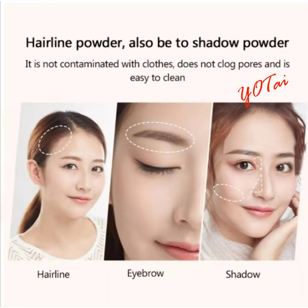 YOTAI แป้งเงาผม กันน้ํา ติดทนนาน ผงแฮร์ไลน์ แป้งฝุ่นปิดหัวเถิก หัวเหม่ง หัวล้าน ปิดผมหงอก ตกแต่งไรผมให้ดูหนาขึ้น - รูปที่ 5