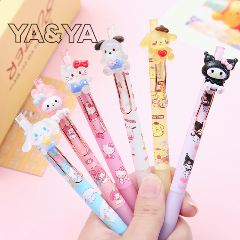 YA&YAปากกาเรซิ่น แบบคลิปหนีบ โลหะ สวยหรู สําหรับนักเรียนผู้หญิง ลดราคา 1 ชิ้น