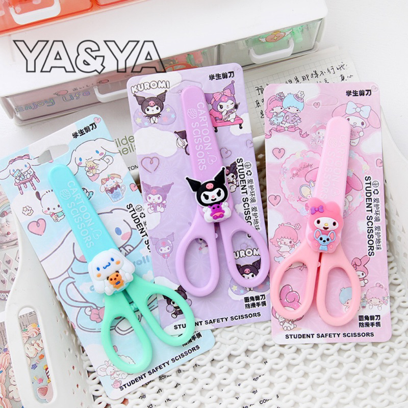 พร้อมส่งในไทย กรรไกร ตัวการ์ตูนซานริโอ้ น่ารัก น่าใช้ มีปลอกป้องกัน ปลอดภัย