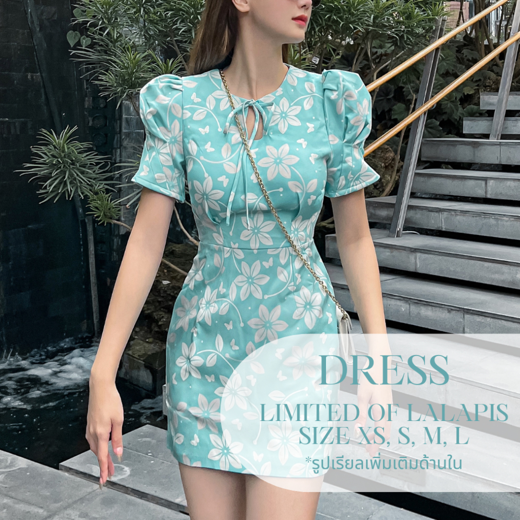 790 บาท DRESSLP094 – เดรสลาลาพีสแขนพาย Women Clothes