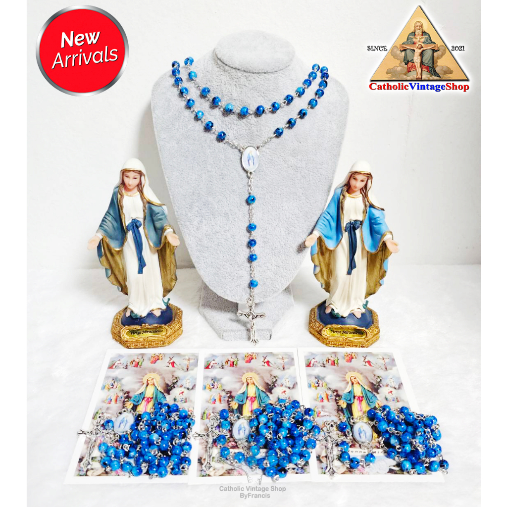 สายประคำ แม่พระแห่งเหรียญอัศจรรย์ ลูกปัดแก้ว ลูกประคำ คาทอลิก Rosary Catholic สร้อย #RR0031