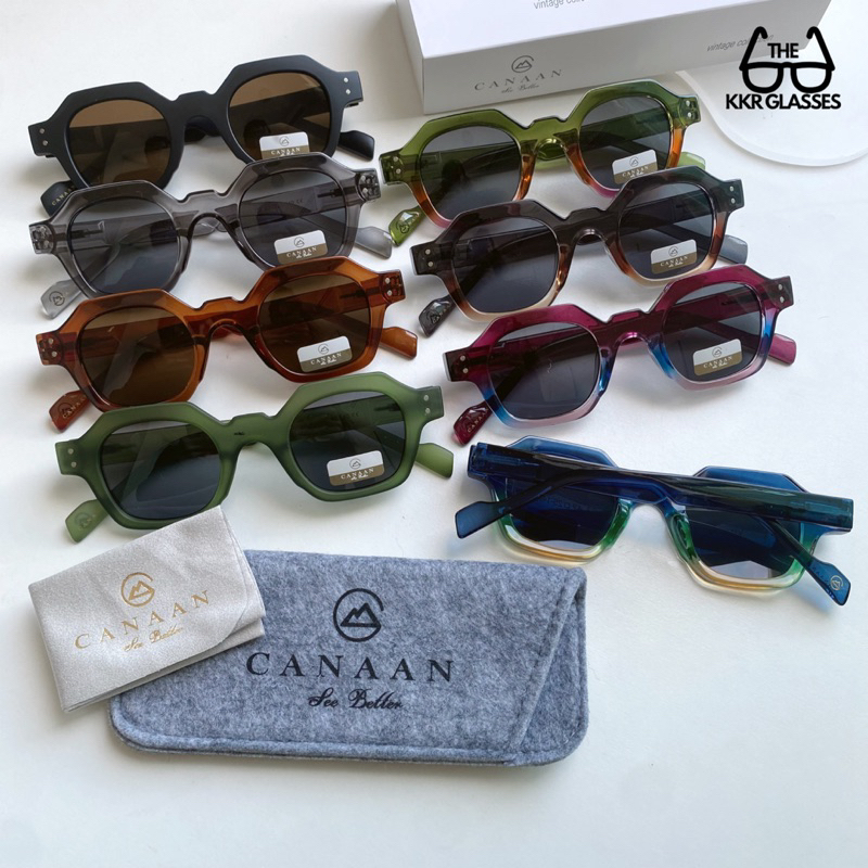 KKR EYEWEAR | CANAAN แท้! แว่นกันแดดสไตล์วินเทจ vintage ป้องกันแสงUV วัสดุดีมาก (มีปลายทาง) S1015