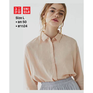 uniqlo ผ้าลินินผสม มือสองสภาพดี