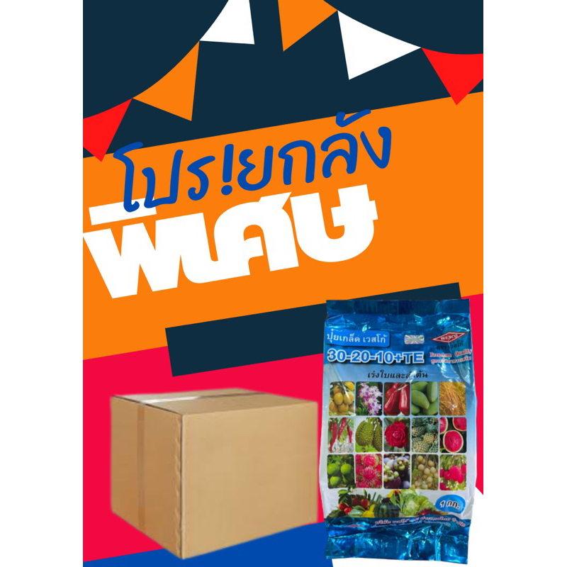 ปุ๋ยเกล็ด เวสโก้ สูตร 30-20-10+Trace Element (ธาตุรอง&เสริม) เร่งการเจริญของลำต้นและใบ ขนาด 1 กิโลกรัม ยกกระสอบ25กิโล