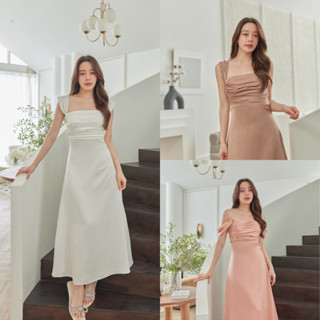 Pirunya - Long Dress 15 เดรสยาว เกาะอก แขนกุด แต่งจีบที่อก