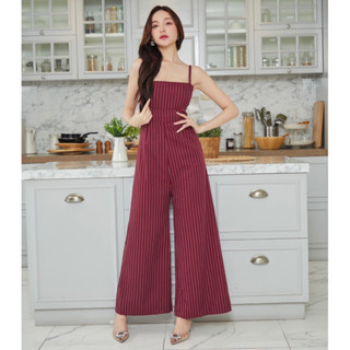 STRIPED JUMPSUIT สี RED