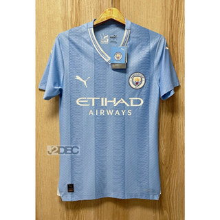 เสื้อฟุตบอล [เกรด Player] *Man City* (เรือใบสีฟ้า)  Home kits. 23/24 # สามารถเพิ่มชื่อนักเตะ / อาร์มEPL ได้.#