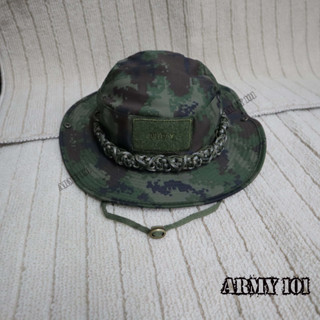 หมวกปีกสั้น ลายพราง ทหารเรือ ทร. NAVY (R31) ถักเชือกพาราคอร์…