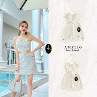 AMPLIO: Dress น้องกุหลาบ สีน้องคุณหนูครีมอ่อน (*สอบถามสต๊อกก่อนกดสั่งน๊า)