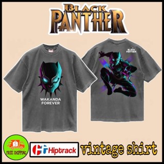 เสื้อMarvel ลาย BlackPanther วินเทจ สีเทา เฟด ( HP-044)