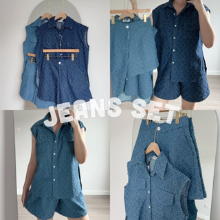 Jeans Set - ชุดเซ็ต เสื้อ+กางเกงขาสั้น