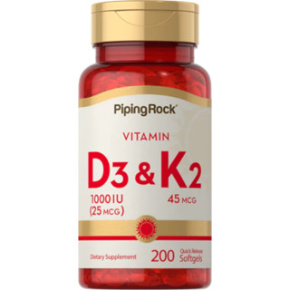 Vitamin D3 1,000 IU | 25 mcg. &amp; K2 45 mcg. (200Softgels) วิตามินดี3 วิตามินเค2