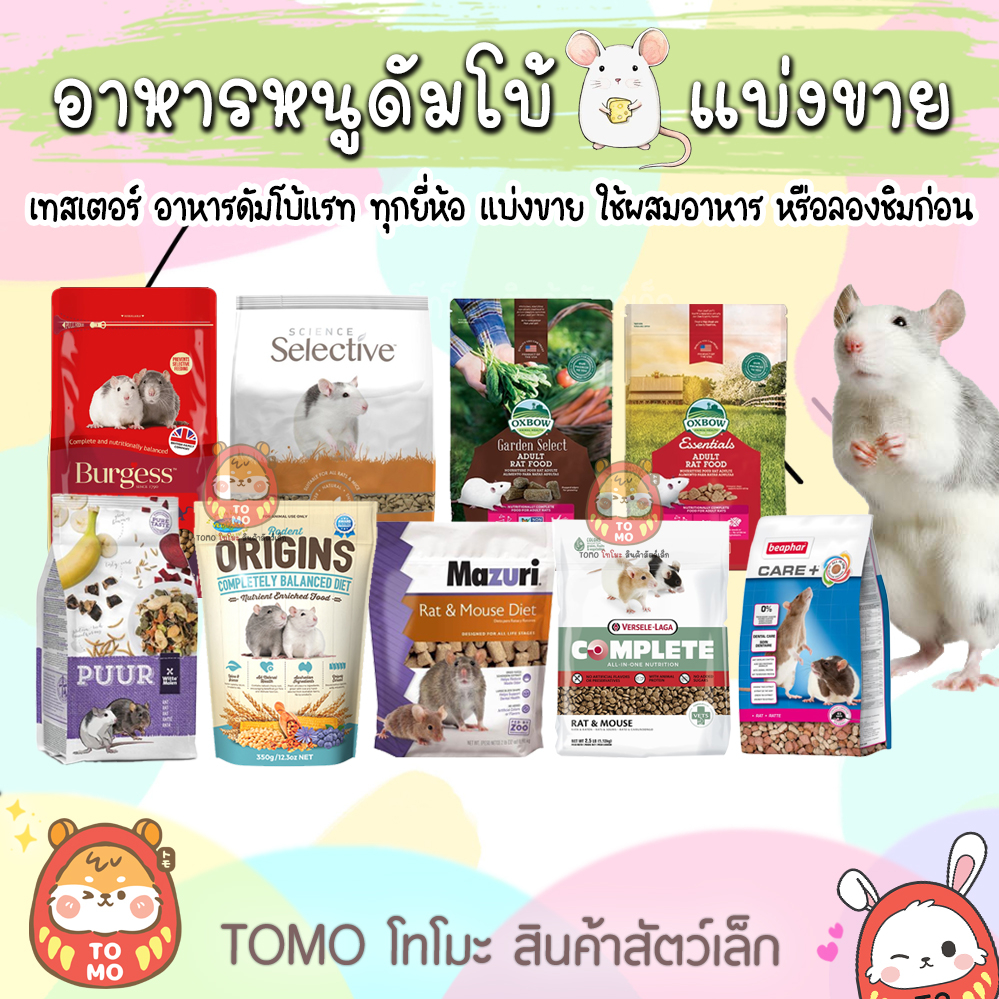 โทโมะ 💕(ขั้นต่ำ50.-) แบ่งขาย!! อาหารหนู Oxbow Burgess Origin PUUR Care+ แรท ไมค์ ดัมโบ้แรท rat