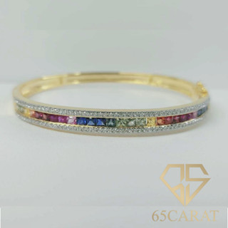 กำไลข้อมือเพชรแท้ พลอยแท้ เพชรเบลเยี่ยมคัท เพชรรวม 53 ตัง 65carat รหัส K06