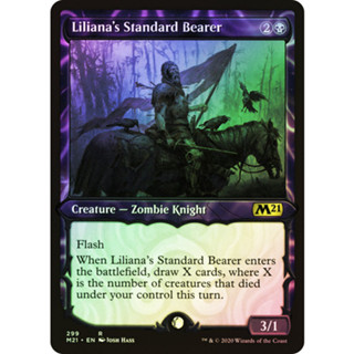 [MTG] Lilianas Standard Bearer (Showcase) [M21] [BLACK] [RARE] [FOIL] [ENG] (การ์ดเมจิค / Magic the Gathering)