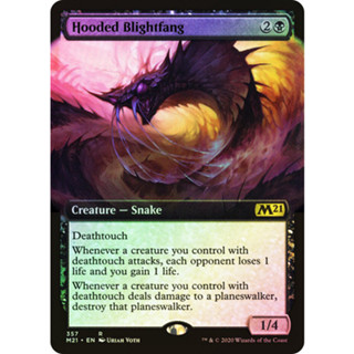 [MTG] Hooded Blightfang (Extended Art) [M21] [BLACK] [RARE] [FOIL] [ENG] (การ์ดเมจิค / Magic the Gathering)