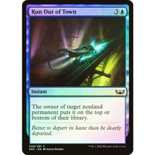 [MTG] Run Out of Town [SNC] [BLUE] [COMMON] [FOIL] [ENG] (การ์ดเมจิค / Magic the Gathering)