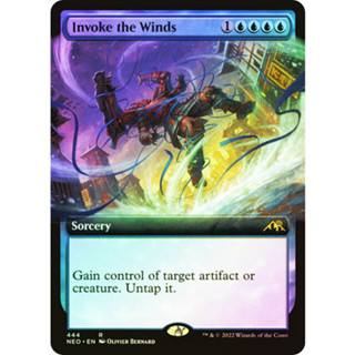 [MTG] Invoke the Winds (Extended Art) [NEO] [BLUE] [RARE] [FOIL] [ENG] (การ์ดเมจิค / Magic the Gathering)