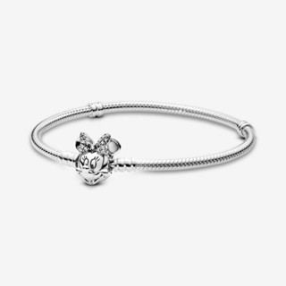 (พร้อมส่ง)*New*Pandora Disney Pandora Moments Pavé Minnie Mouse Clasp Snake Chain Bracelet