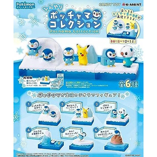 Re-Ment Pokemon Cool Piplup Collection Box Product, 6 ชนิด, 6 ชิ้น, แคนดี้ทอย, หมากฝรั่ง