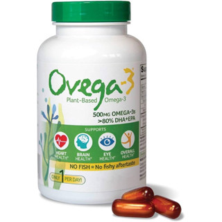 [ นำเข้าจากอเมริกา🇺🇸 ] Ovega-3, Vegan Omega-3, DHA + EPA, 500 mg, 90 Vegetarian Capsules🇺🇸