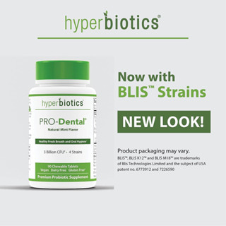 [ นำเข้าจากอเมริกา🇺🇸] Hyperbiotics, PRO-Dental, Natural Mint Flavour, 90 Chewable Tablets