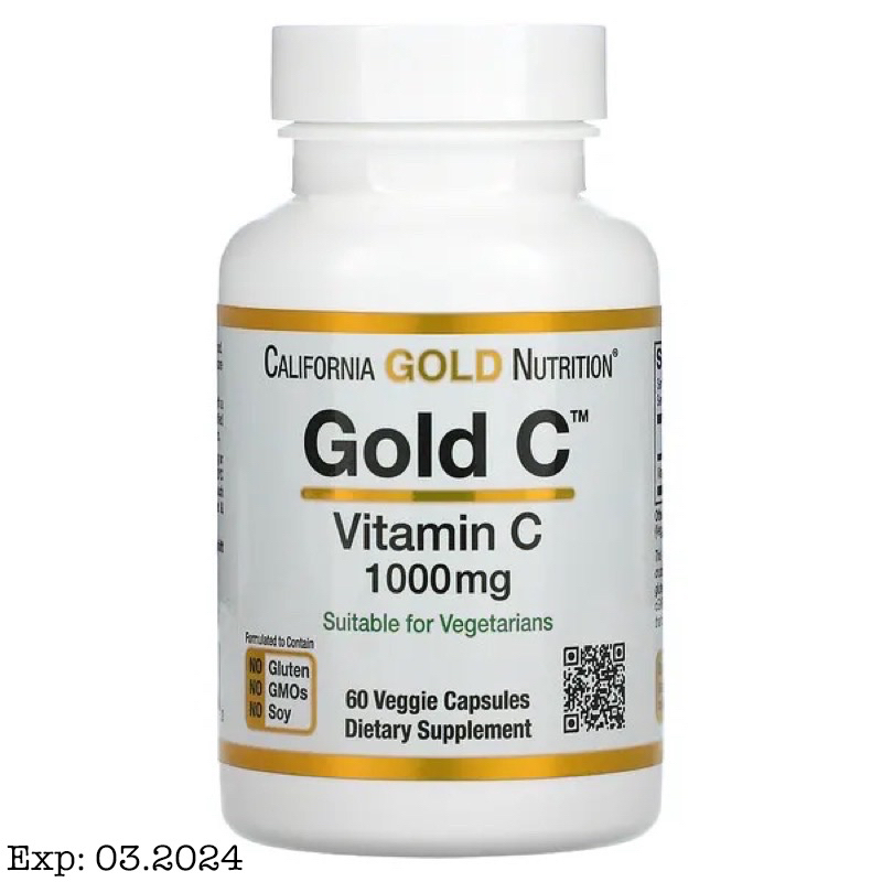 วิตามินซี California Gold Nutrition Gold C Vitamin C 1,000 mg (1000 mg), 60 Veggie Capsules