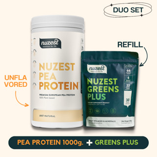 (DUO SET) Nuzest Pea Protein + Refill Nuzest Greens Plus – นูเซสต์ พี โปรตีน ขนาด 1000 กรัม +นูเซสต์ผงเขียววิตตามินรวม