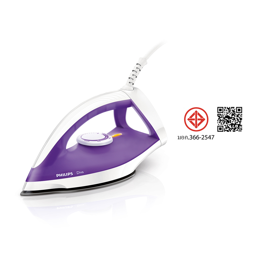 ฟิลิปส์ เตารีดแห้ง 1200 วัตต์ รุ่น GC122/30 สีม่วง PHILIPS DRY IRON 1200W GC122/30 PURPLE - รูปที่ 2