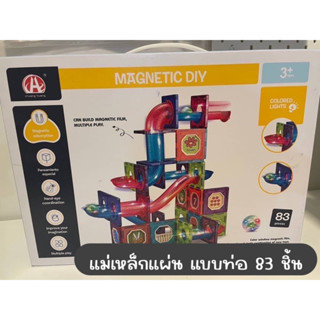 พร้อมส่ง Magnetic Diy แม่เหล็กแบบท่อ 83 ชิ้น ลูกบอลมีไฟ