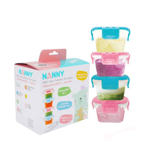 Nanny- ชุดกล่องเก็บอาหาร 180ml จำนวน 4ใบ พร้อมช้อน