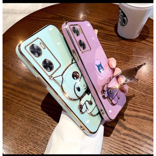 เคสTPUขอบเงา+ขาตั้งคุโรมิกระจก VIVO Y27(4G) Y27(5G) Y36(5G) 🚛พร้อมส่ง