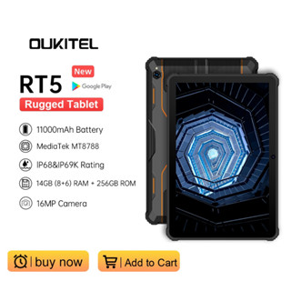 OUKITEL RT5 8GB 256GB Rugged Tablet 11000mAh 10.1 Inch FHD+ Display Android 13 Tablets 16MP Camera 33W Charged Dual 4G