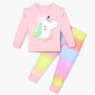 ชุดนอนเด็ก เสื้อผ้าเด็ก แขนยาวขายาว Rainbow Unicorn