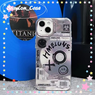 🌷Braylon🌷จัดส่งภายใน24ชม สีเงิน iphone 11 14 pro max ป้องกันการหล่น ขอบเต็ม ความคิดสร้างสรรค์ case for iPhone 12 13