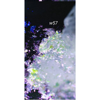 Blanc Blanc #W57 เกล็ดฟิล์มติดเล็บแบบกระปุก0.3g. สีพื้นต่างกันจะให้effectต่างกัน Aurora Flake ของแท้จากเกาหลี🇰🇷พร้อมส่ง