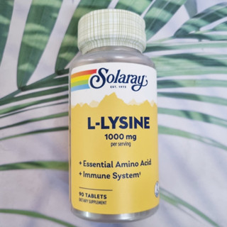 แอล-ไลซีน L-Lysine 1000mg 90 Tablets - Solaray กรดอะมิโนจำเป็นต่อร่างกาย