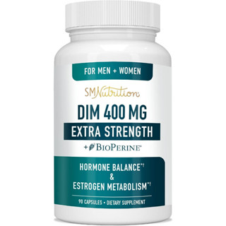 SMNutrition Extra Strength DIM Supplement 400MG, Hormone Balance &amp; Estrogen Metabolism, 90 Capsules (No.3236)