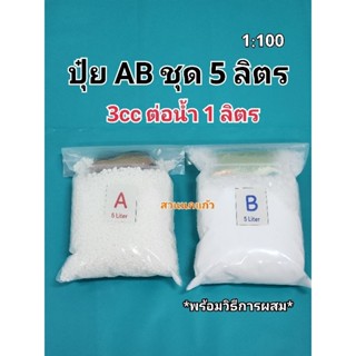 ปุ๋ย AB ขนาด 5 ลิตร (1:100) ใช้ได้ทั้งน้ำนิ่งและน้ำวน