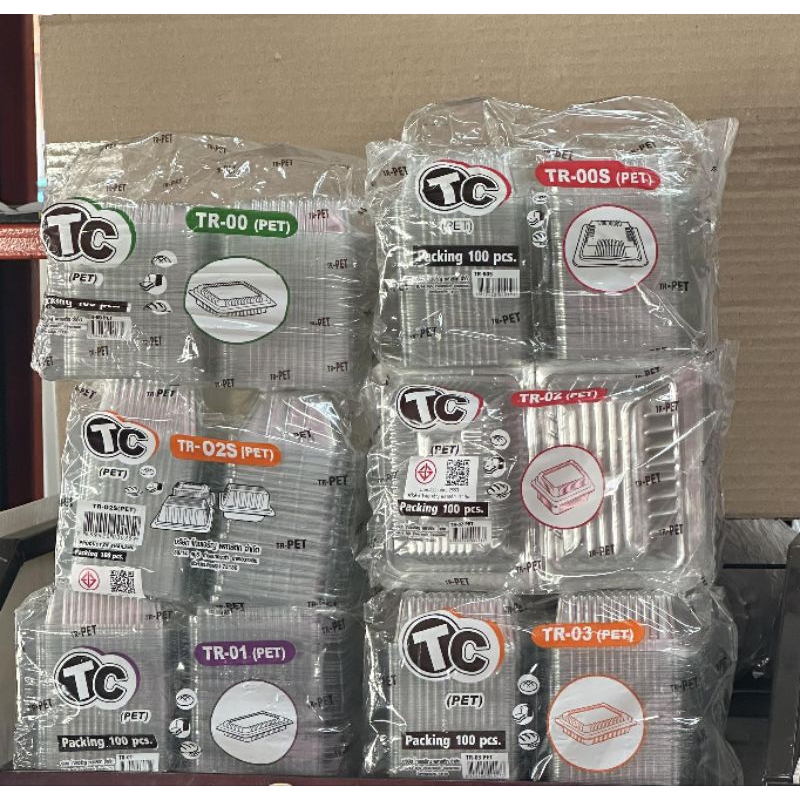 กล่องใสเบเกอรี่TR-00/TR-00S/TR-01/TR-02/TR-02S/TR-03 (แพ็ค100ชิ้น)