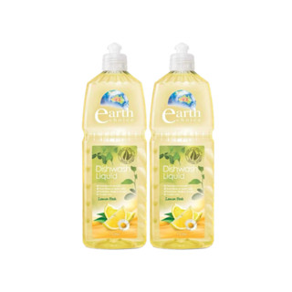 น้ำยาล้างจานคราบมัน ขวดใหญ่1ลิตร แพ็คคู่ 2 ขวด เอิร์ธชอยส์ EARTH CHOICE DISHWASH LIQUID LEMON FRESH  1 LT PACK 2 BOTTLES