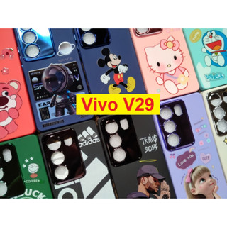 เคส Vivo V29 เคสนิ่ม ขอบโครเมี่ยม พื้นในกำมะหยี่ ลายการ์ตูน