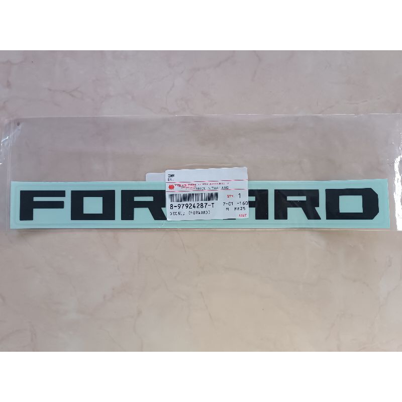 สติกเกอร์ FORWARD ติดหน้ารถขวา ISUZU แท้100% ราคาต่อ1ชิ้น